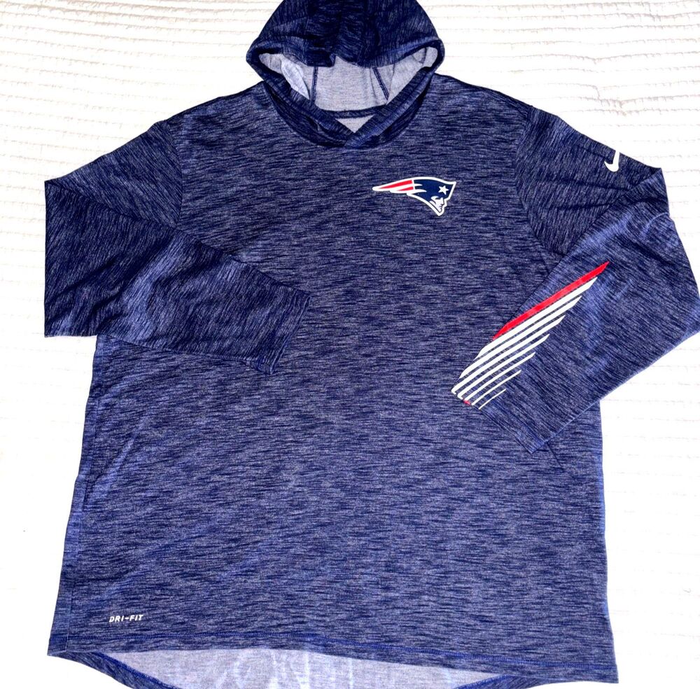 New England Patriots NIKE On Field Long Sleeve Hooded Pullover Men’s Size 2XL